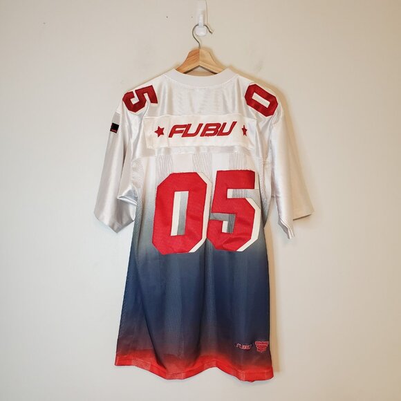 Vintage y2k Fubu 05 oversized football jersey shirt white size M - Picture 2 of 8
